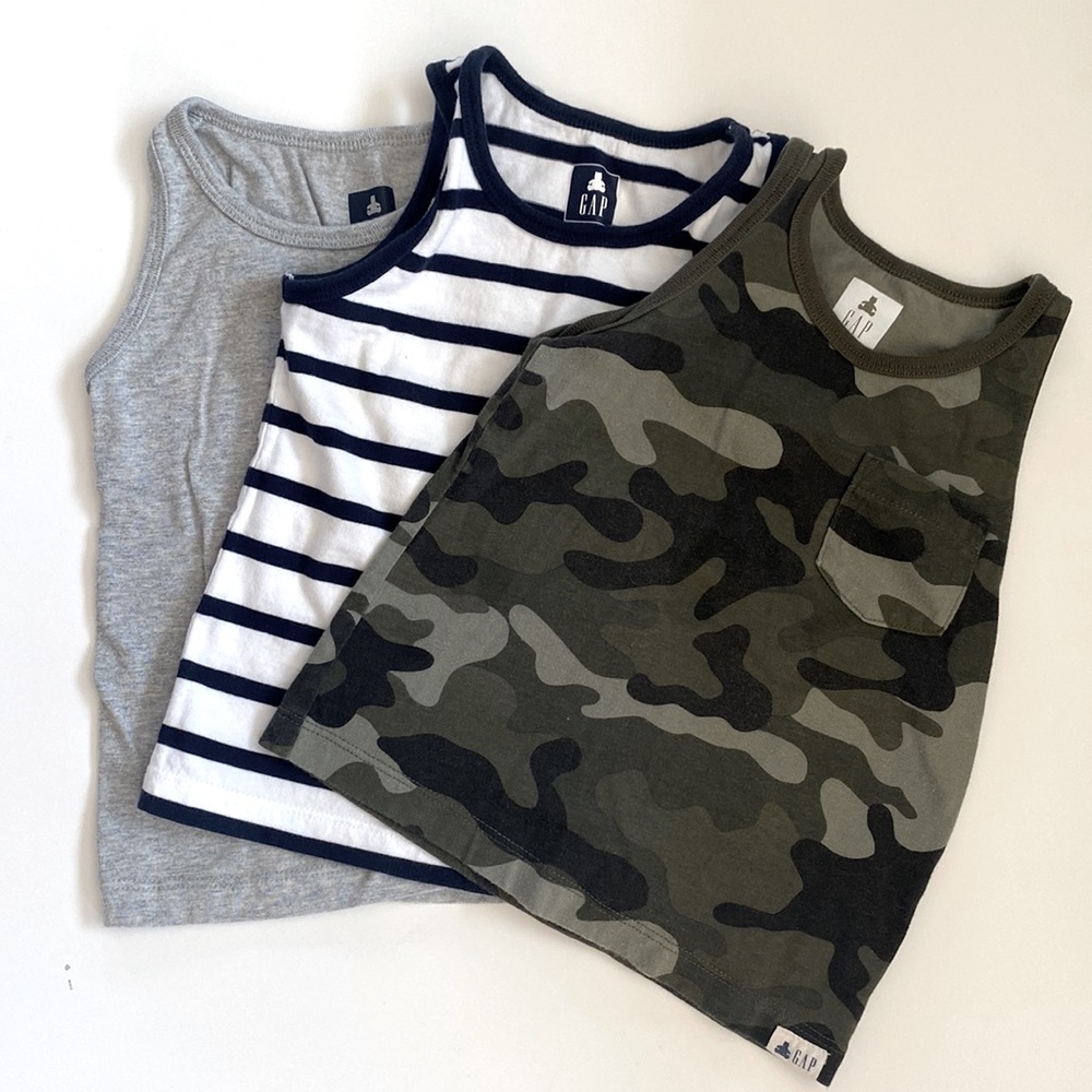 GAP toddler 2T boy tank tops. Set of three like new